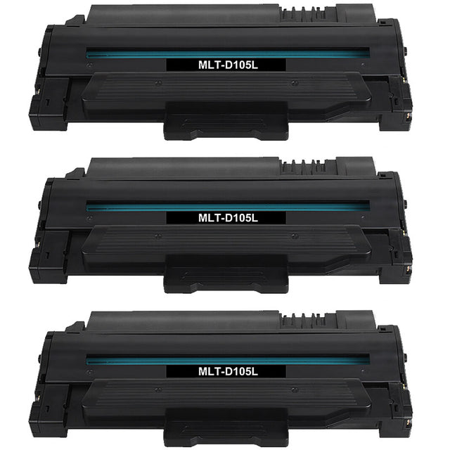 3x Samsung MLT-D105L Compatible Toner Cartridges