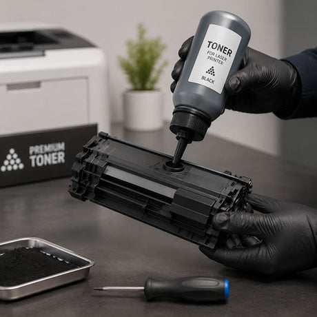 re-filling a toner cartridge