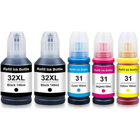 HP 31XL and 2x HP 32XL Compatible Ink Refill Bottles