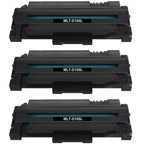 3x Samsung MLT-D105L Compatible Toner Cartridges