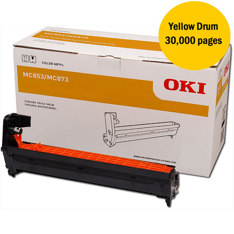 OKI 44844481 Yellow Drum Unit for MC853 and MC873